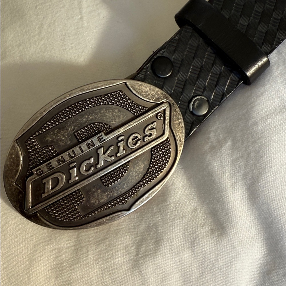 Genuine Dickies Mens black leather belt L 38-40 - Picture 6 of 12